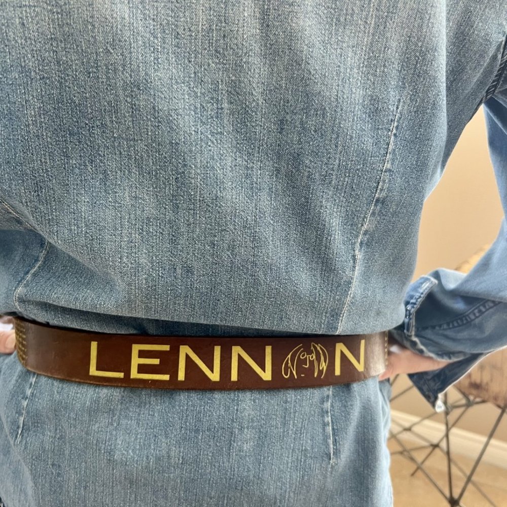 John Lennon Belt with Give Peace a Chance lyrics, Rare Vintage!